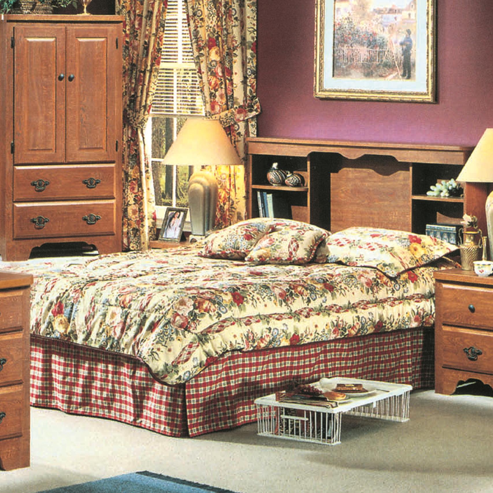 Perdue 54000 Series Queen/Full Cottage Heritage Oak Bookcase Headboard